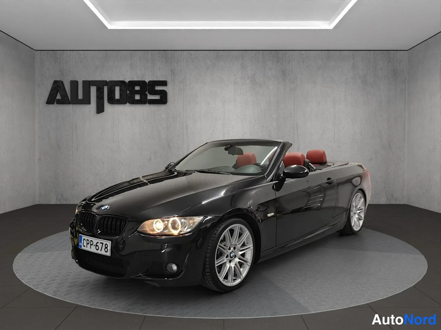 Musta BMW 335i 2008, etuviisto, keula vasemmalle, kuva 2