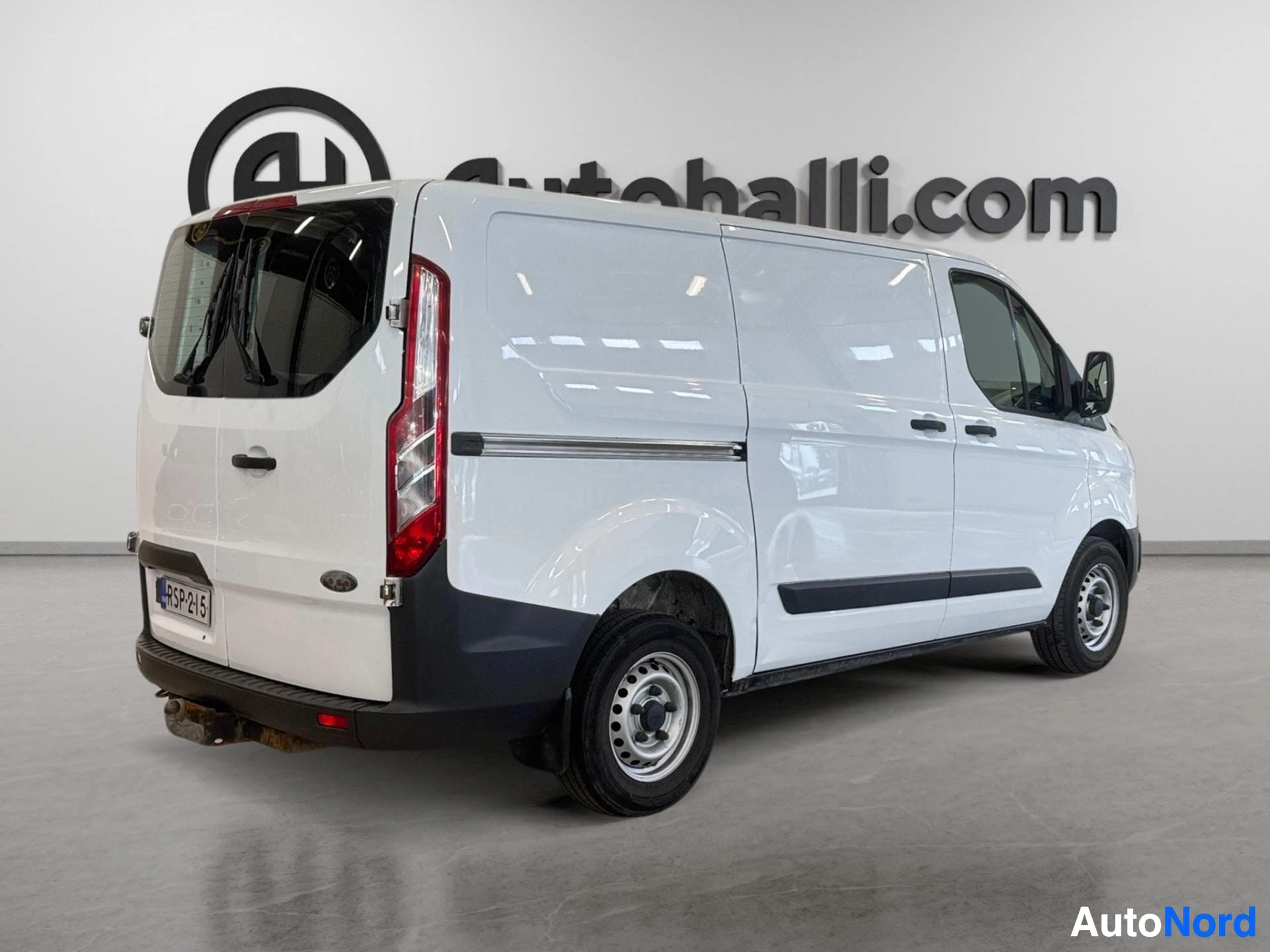 White van rear three-quarter view with open sliding door