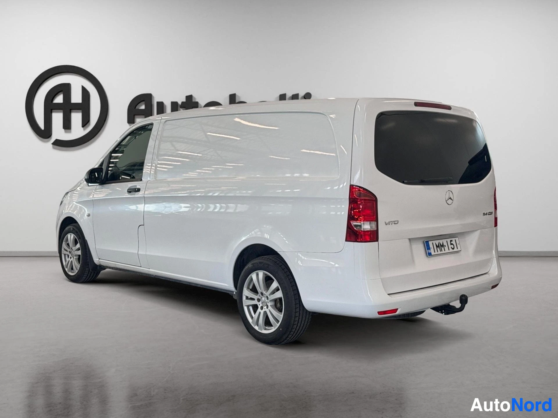 White Mercedes-Benz Vito van rear three-quarter view showing side profile