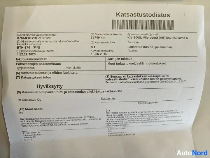Valkoinen Kia SOUL 2015, asiakirja, kuva 25