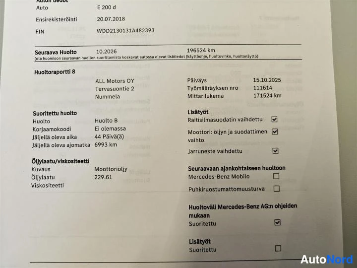 Musta Mercedes-Benz E 200 d 2011, asiakirja, kuva 28