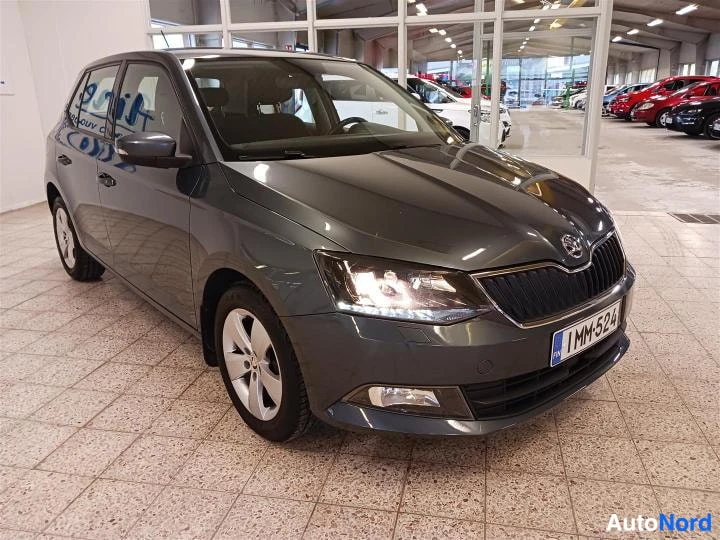 Harmaa Skoda Fabia 2016, etuviisto, keula oikealle, kuva 2