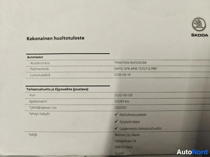 Sininen Skoda Rapid Spaceback 2018, asiakirja, kuva 35