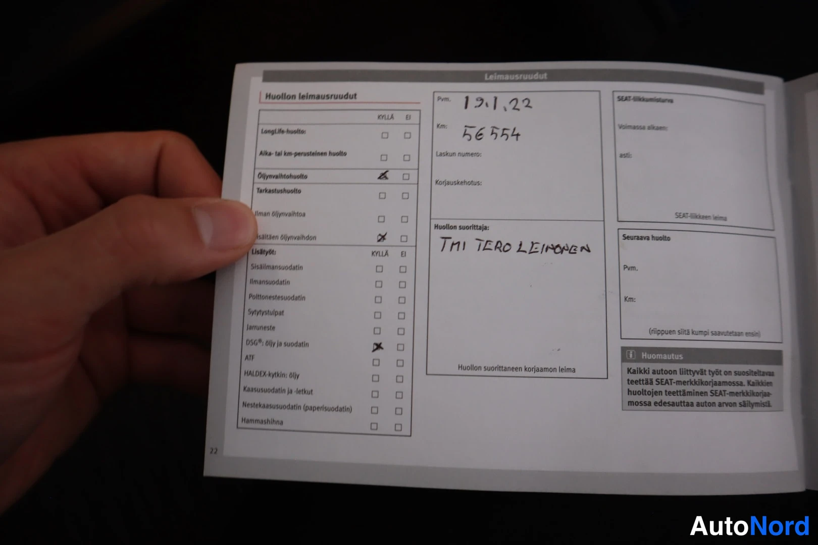 Sininen Seat Leon 2017, asiakirja, kuva 18