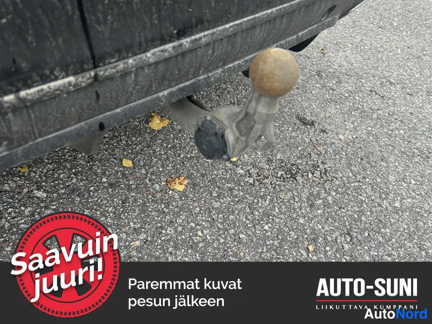 Takaa: Takapuskurin alla kiinnitetty vetokoukun pallomäki