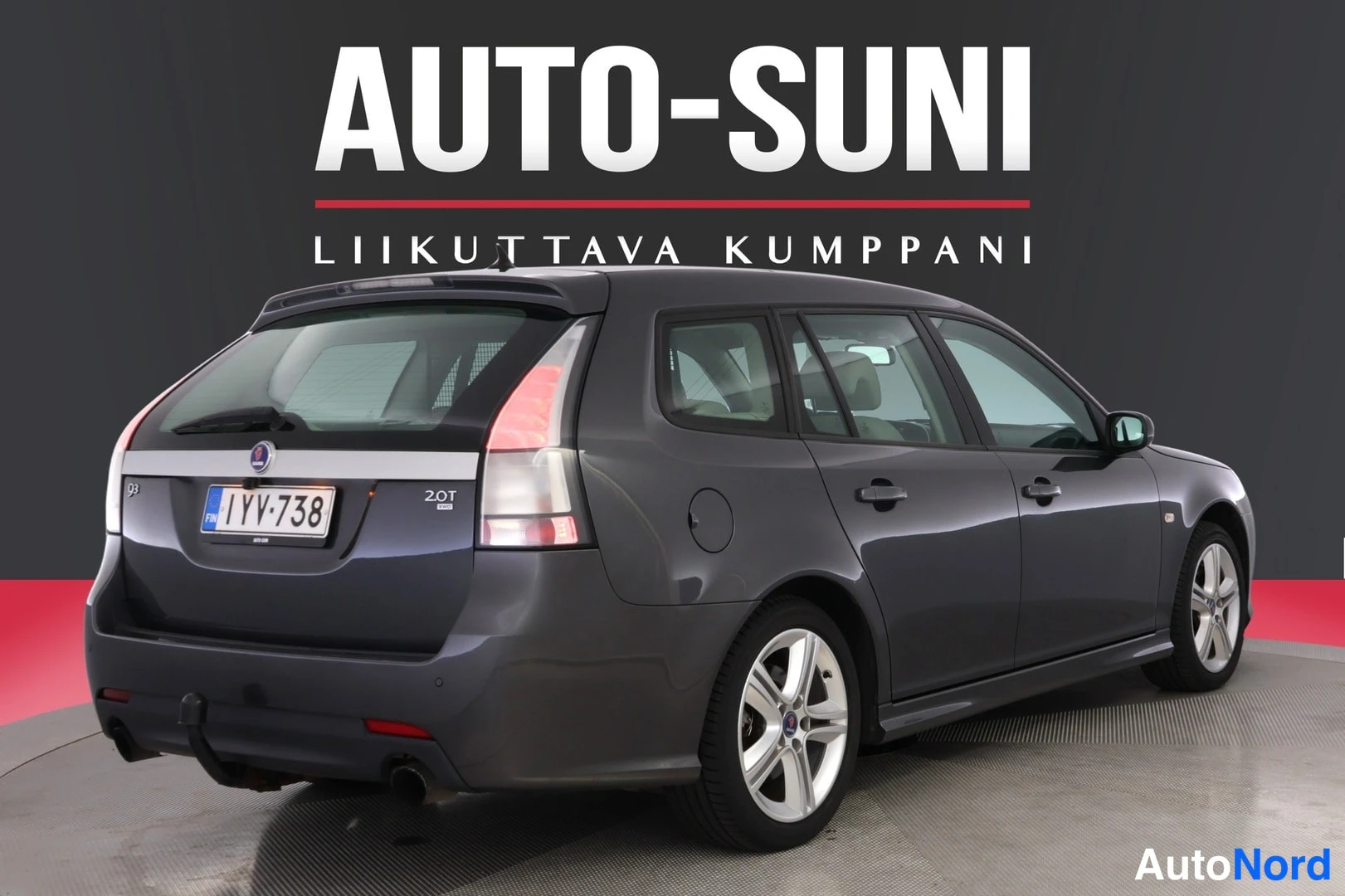 Harmaa Saab 9-3 2009, takaviisto, kuva 5