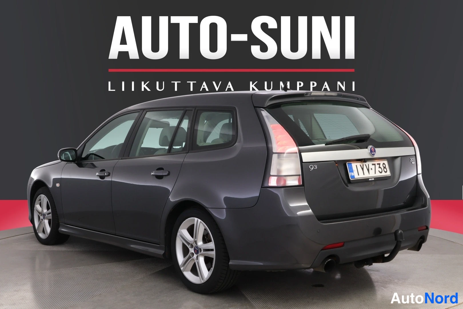 Harmaa Saab 9-3 2009, takaviisto, kuva 6