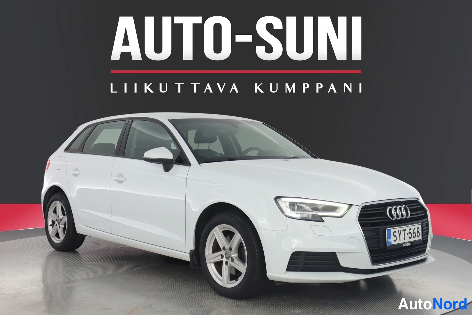 Valkoinen Audi A3 2019, etuviisto, keula oikealle, kuva 3