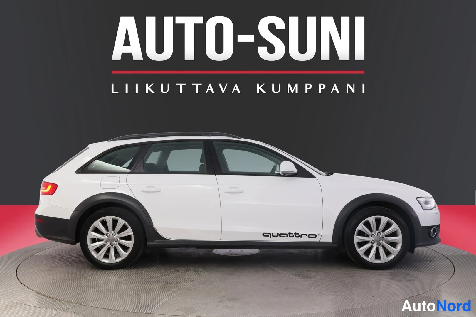 Valkoinen Audi A4 allroad quattro 2014, etuviisto, keula oikealle, kuva 3