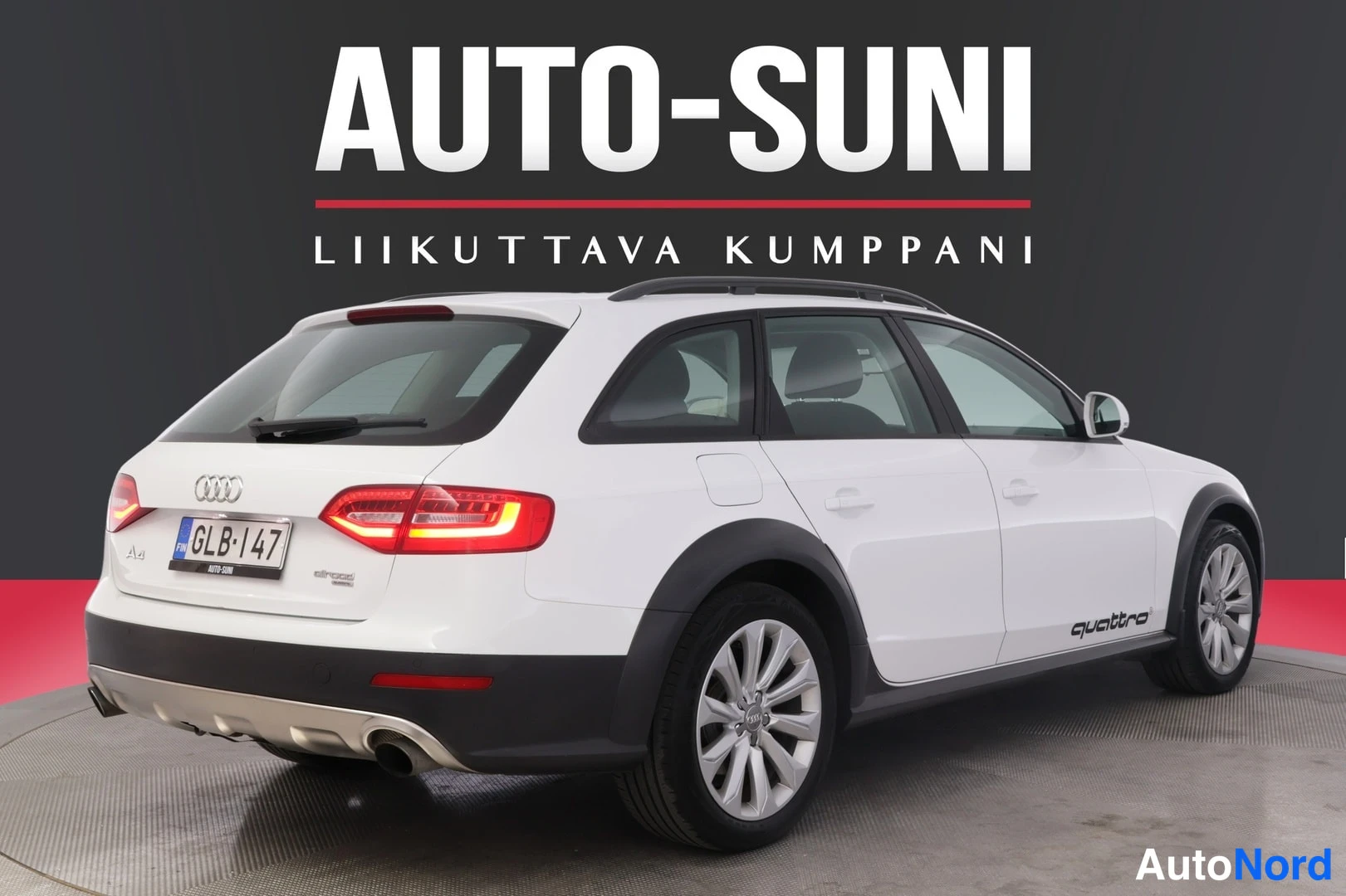 Valkoinen Audi A4 allroad quattro 2014, takaviisto, kuva 5
