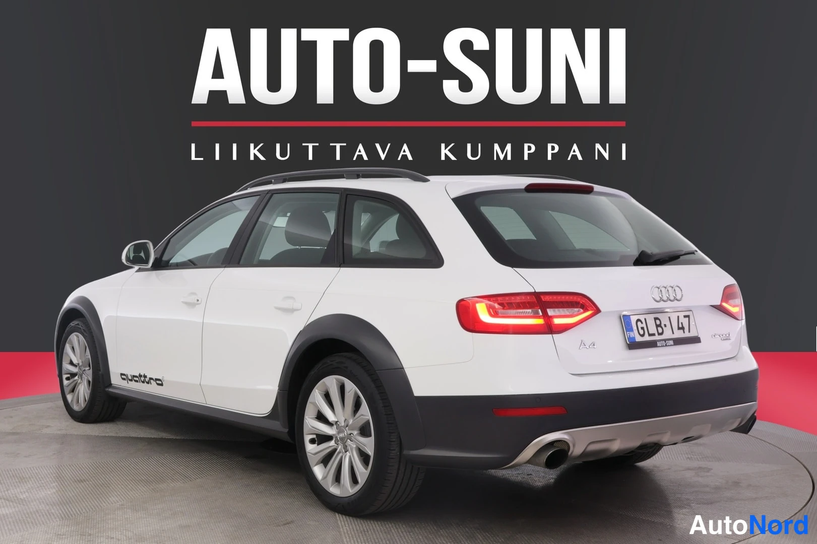 Valkoinen Audi A4 allroad quattro 2014, takaviisto, kuva 6