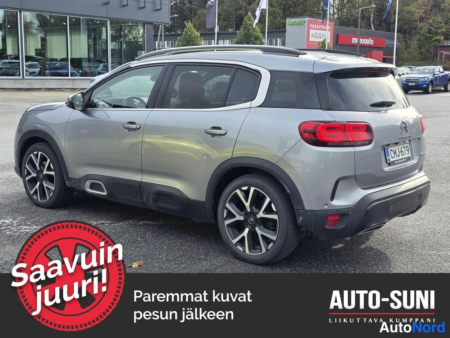 Silver Citroen C5 Aircross 2019, rear three-quarter, photo 2