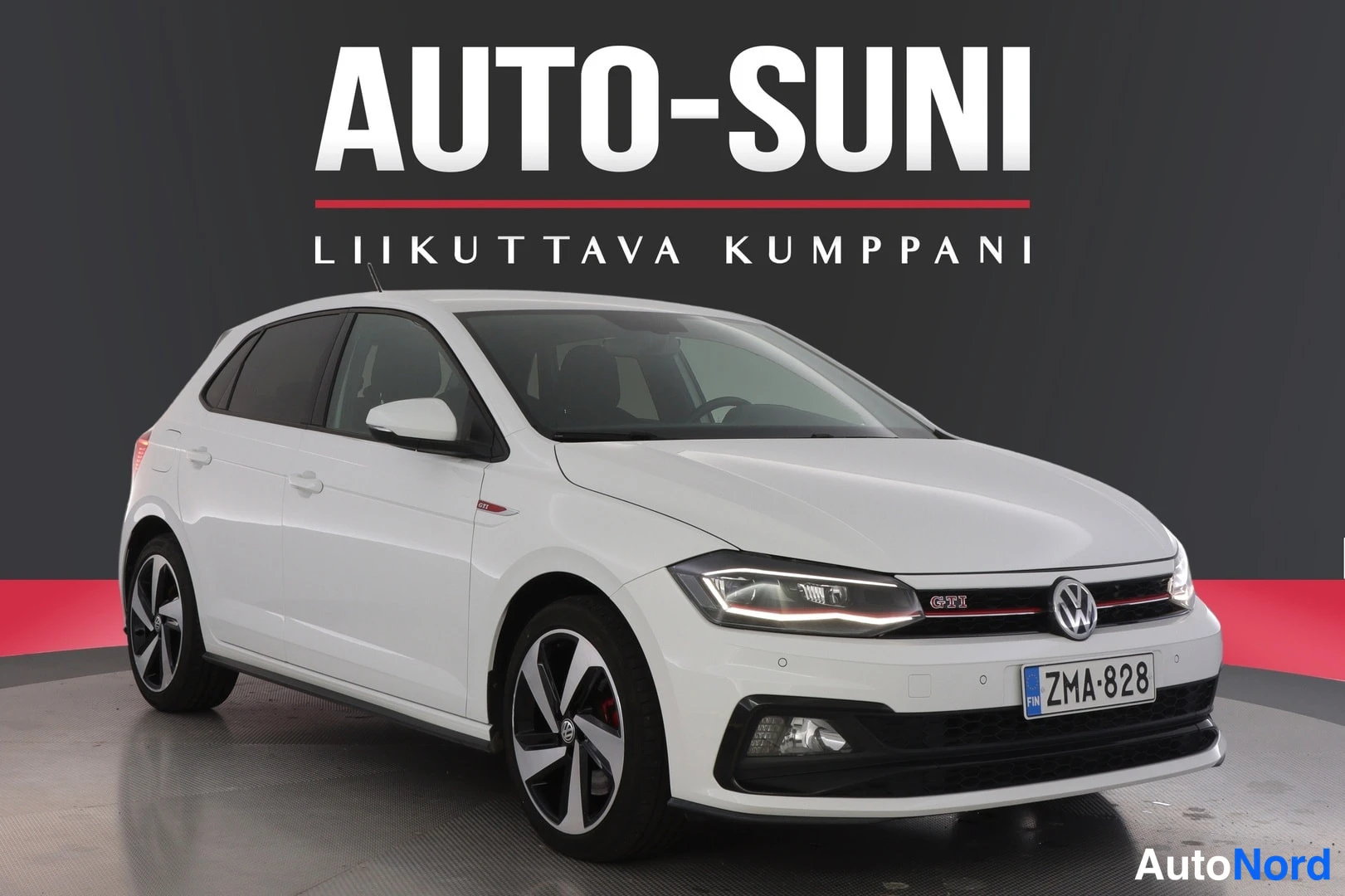 Valkoinen Volkswagen Polo 2018, etuviisto, keula oikealle, kuva 4