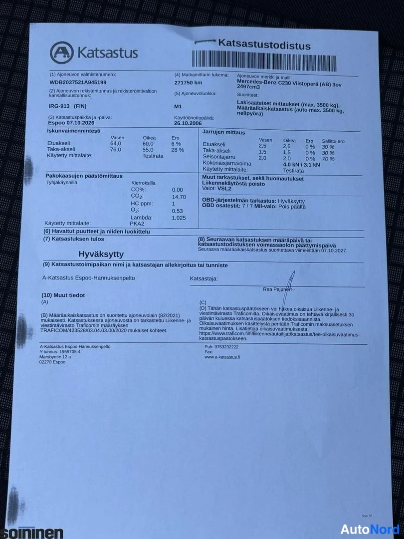 Sininen Mercedes-Benz C 230 2006, kuva 25