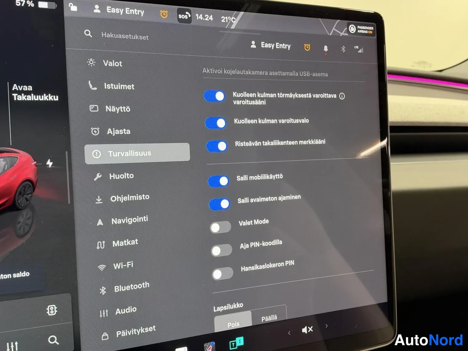 Punainen Tesla Model 3 2024, yksityiskohta, kuva 21