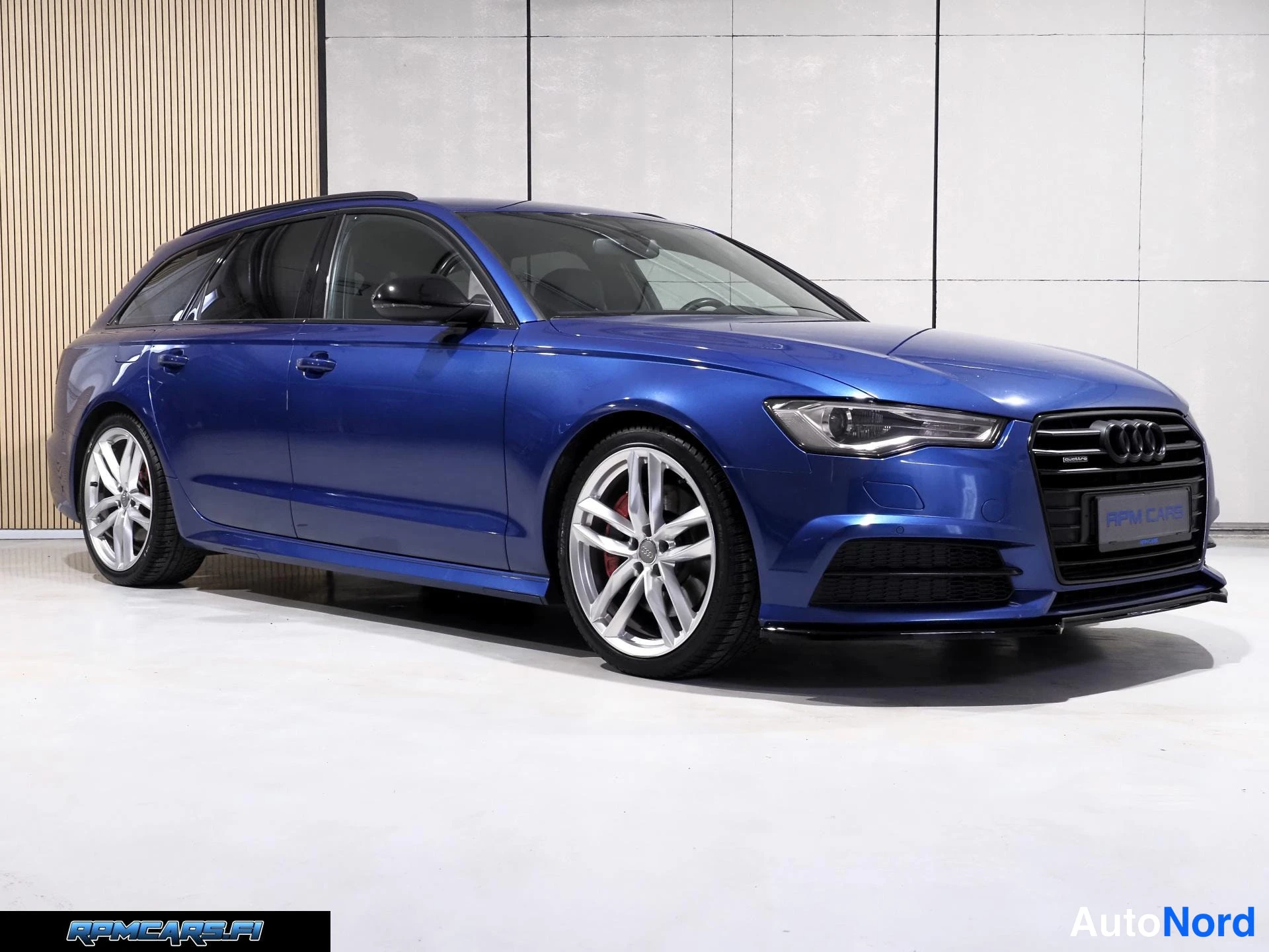 Sininen Audi A6 2016, etuviisto, keula oikealle, kuva 3