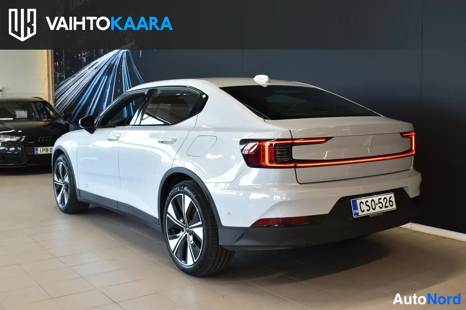Valkoinen Polestar 2 2023, ulkokuva 3 – Raisio
