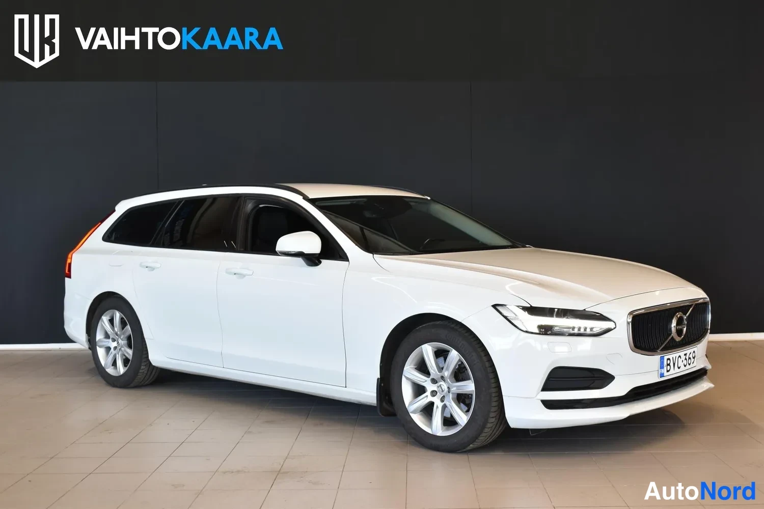 Valkoinen Volvo V90 2018, ulkokuva 6 – Raisio