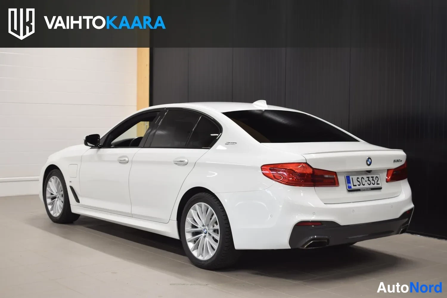 Valkoinen BMW 530e 2018, ulkokuva 3 – Raisio
