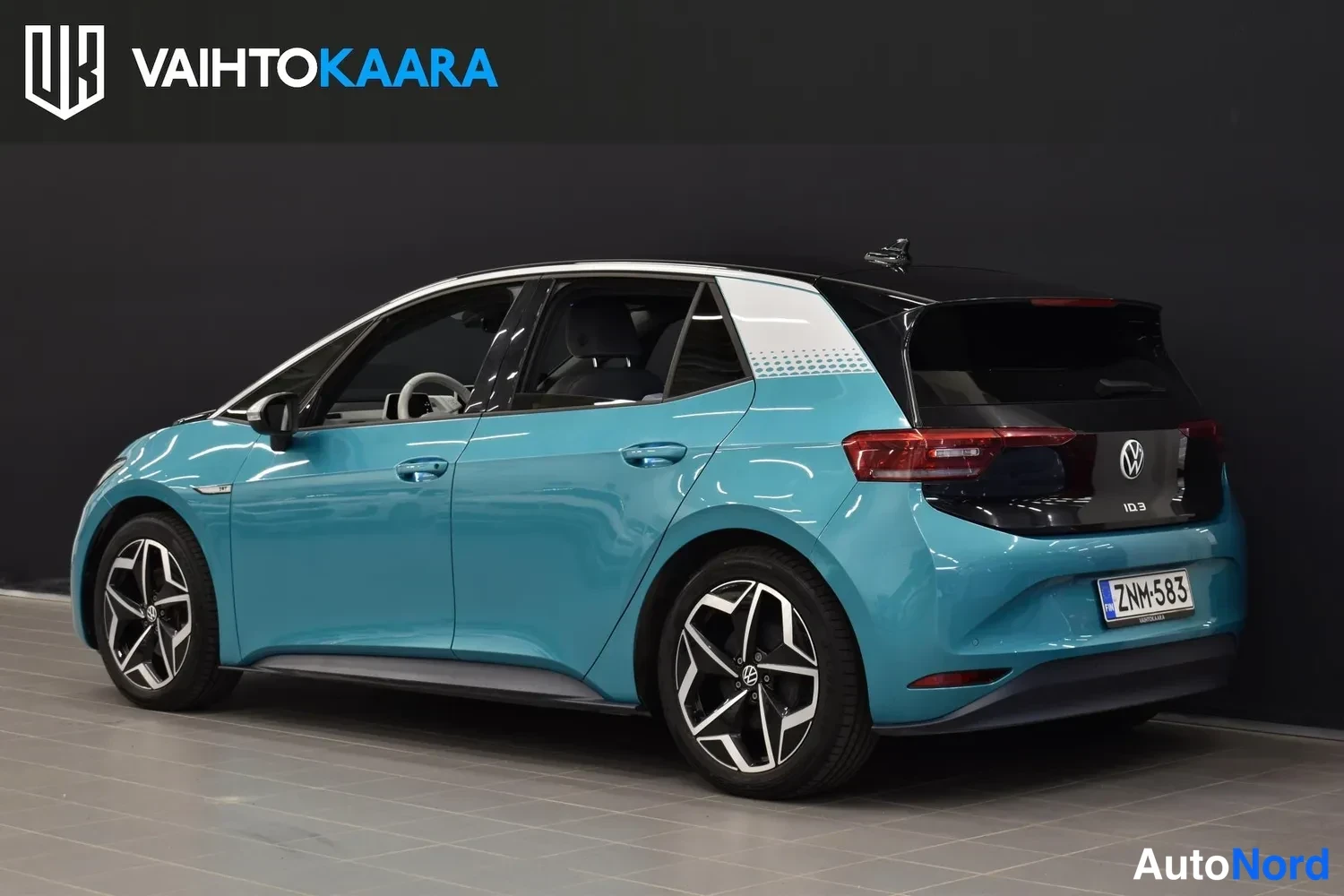 Turkoosi Volkswagen ID.3 2020, ulkokuva 2 – Raisio