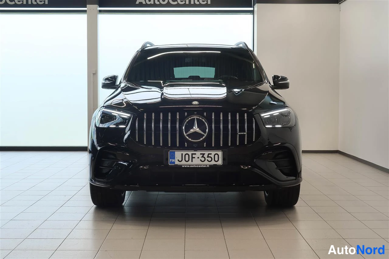 Edestä: Mercedes-Benz GLE, musta, suora etukuva, rekisteritunnus.