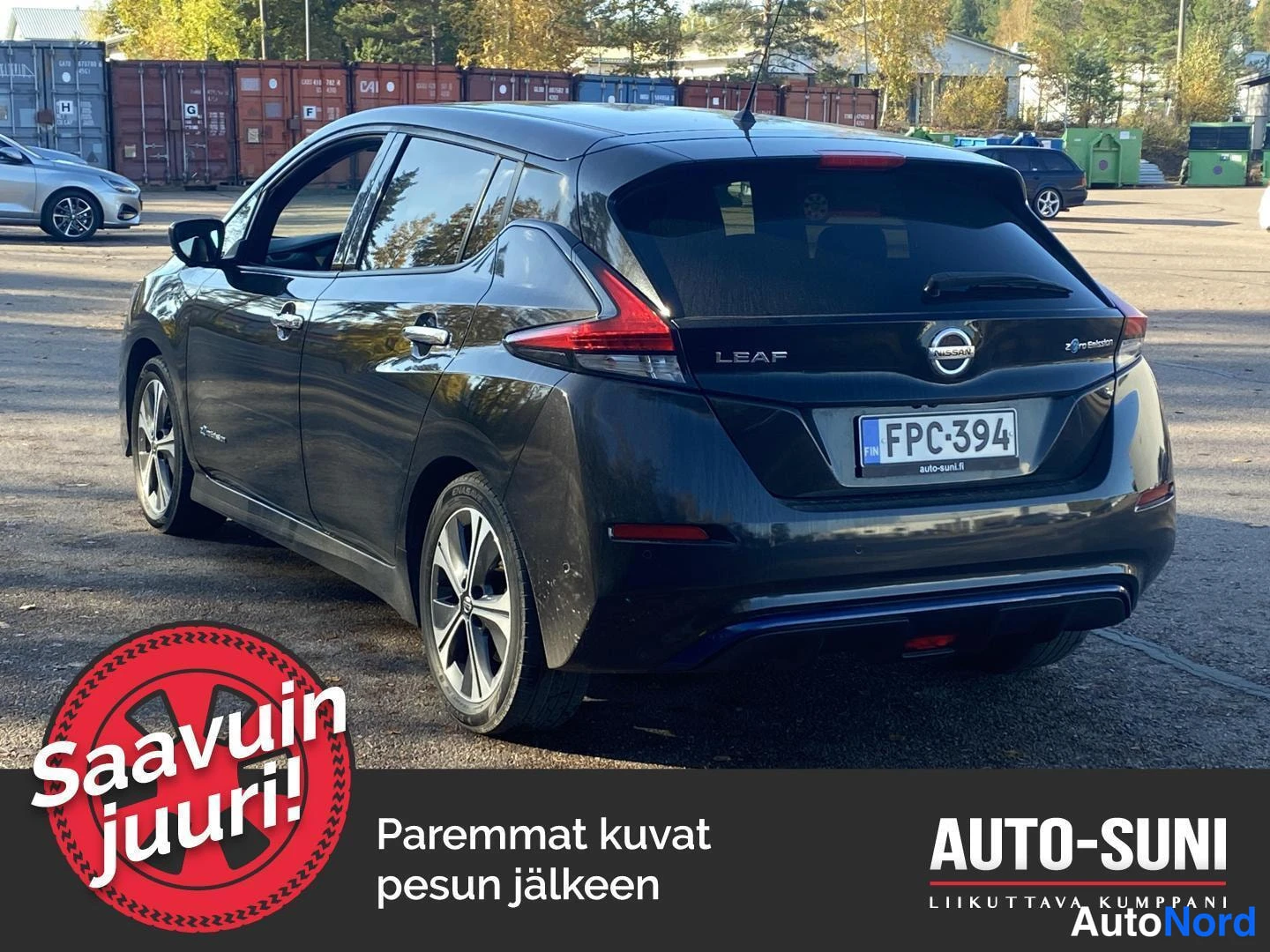 Musta Nissan Leaf 2019, takaviisto, kuva 6