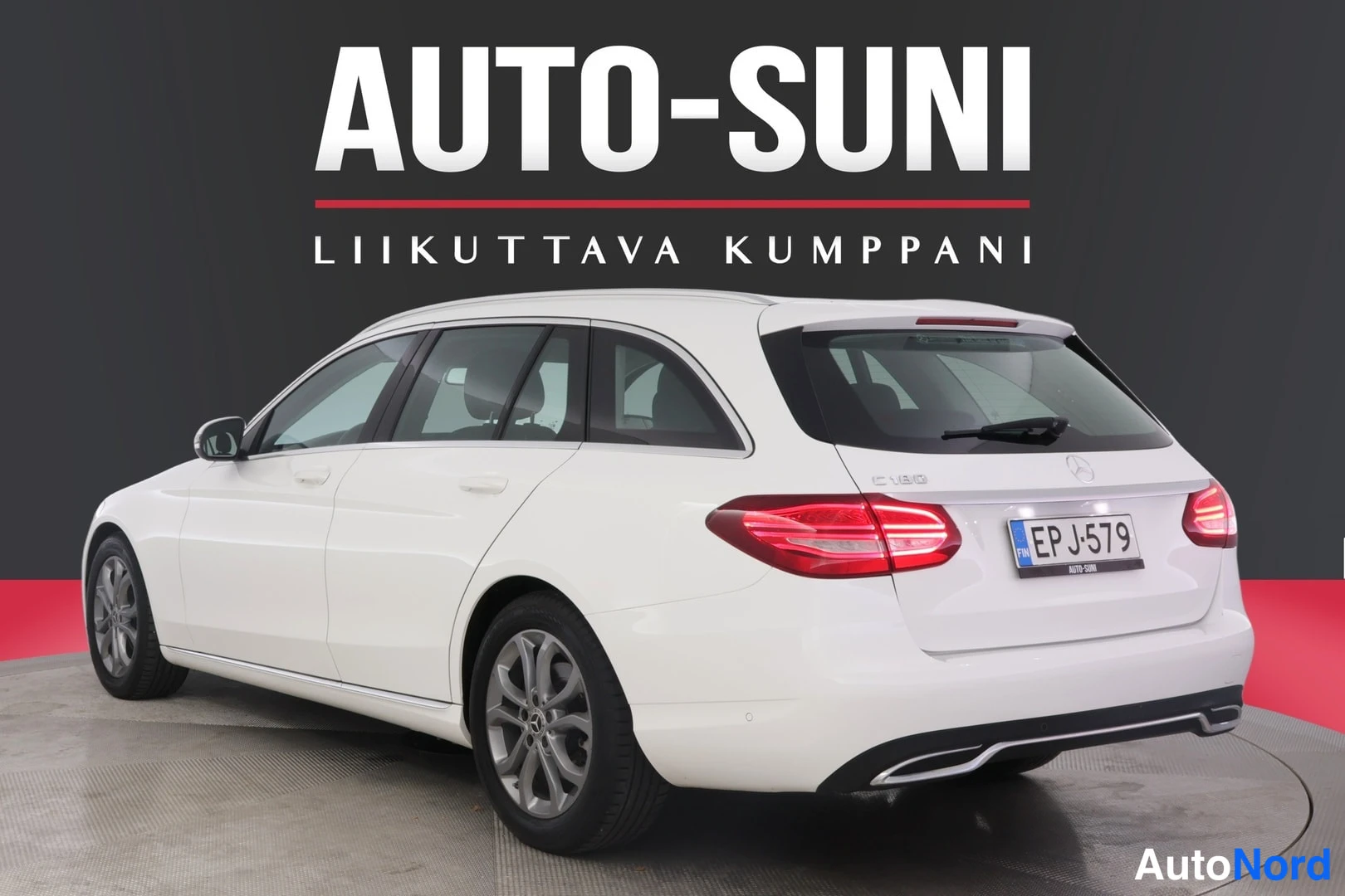 Valkoinen Mercedes-Benz C 2018, takaviisto, kuva 6
