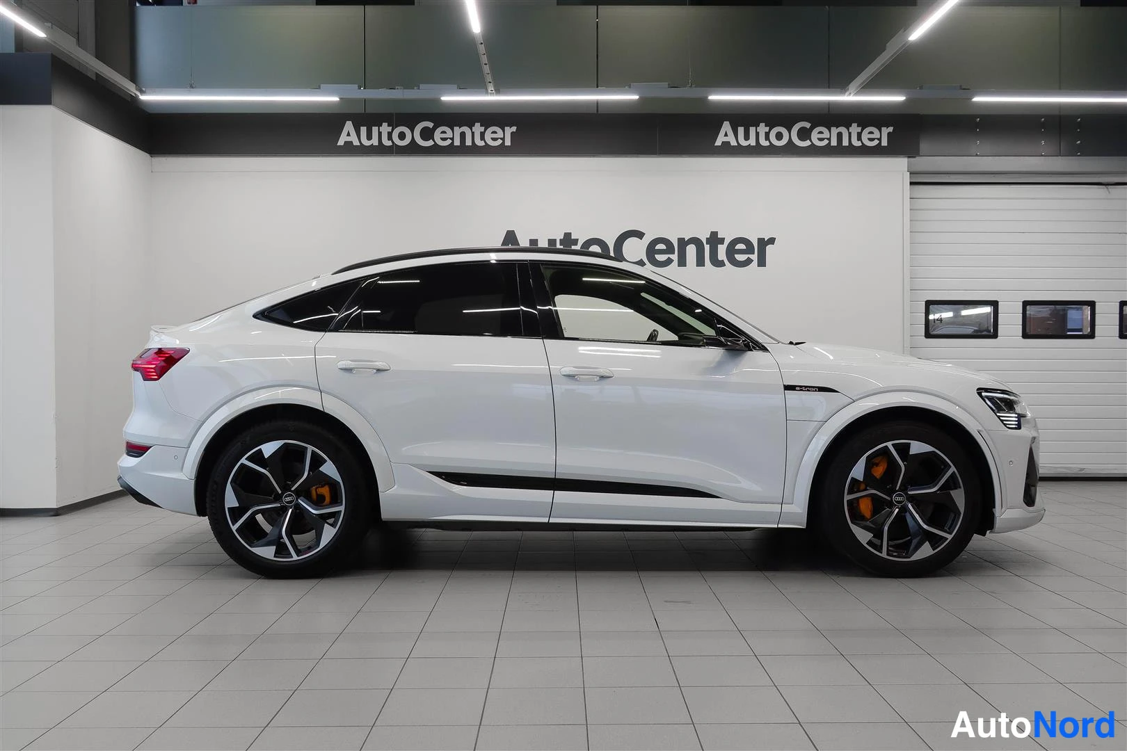 White Audi e-tron 2021, side, photo 6