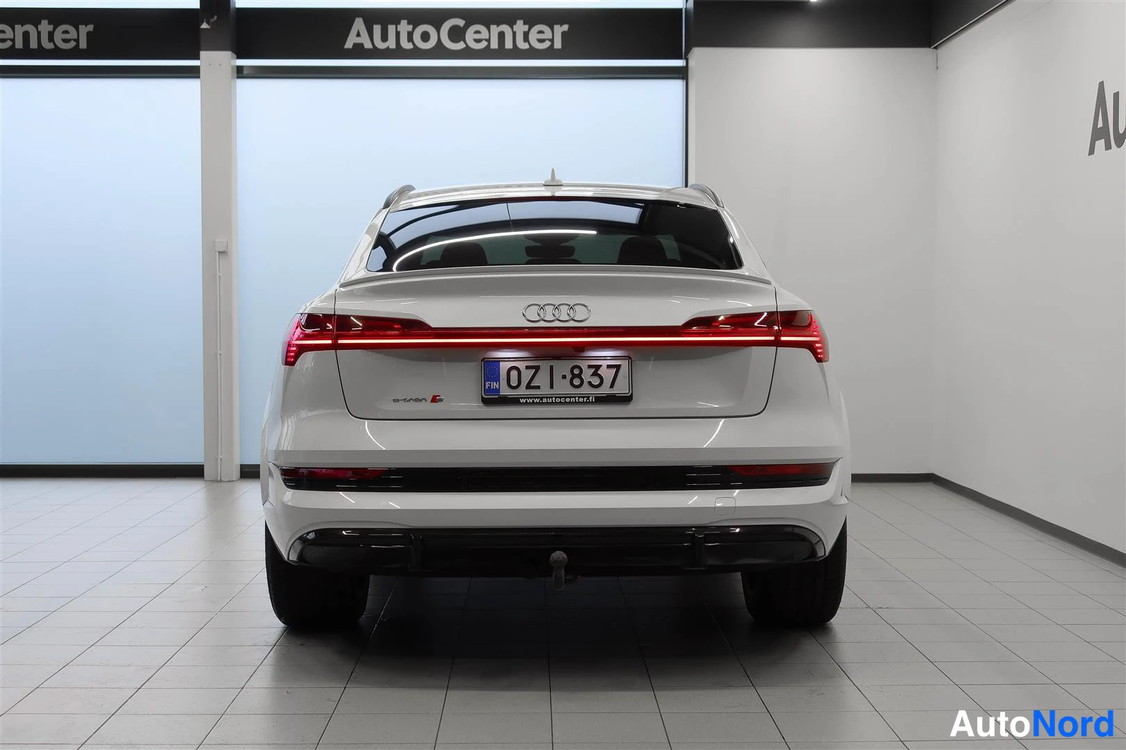 White Audi e-tron 2021, rear, photo 9