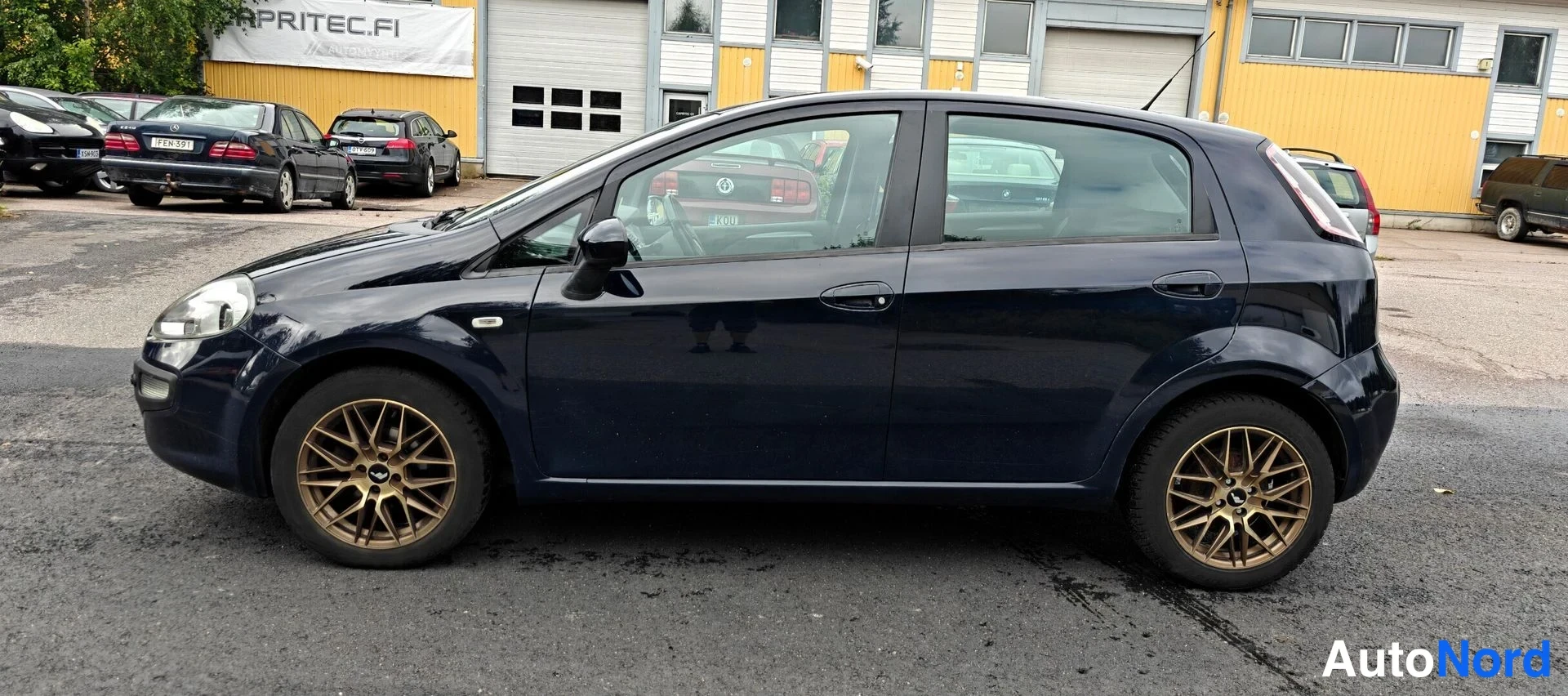 Sininen Fiat Punto Evo 2011, sivulta, kuva 4