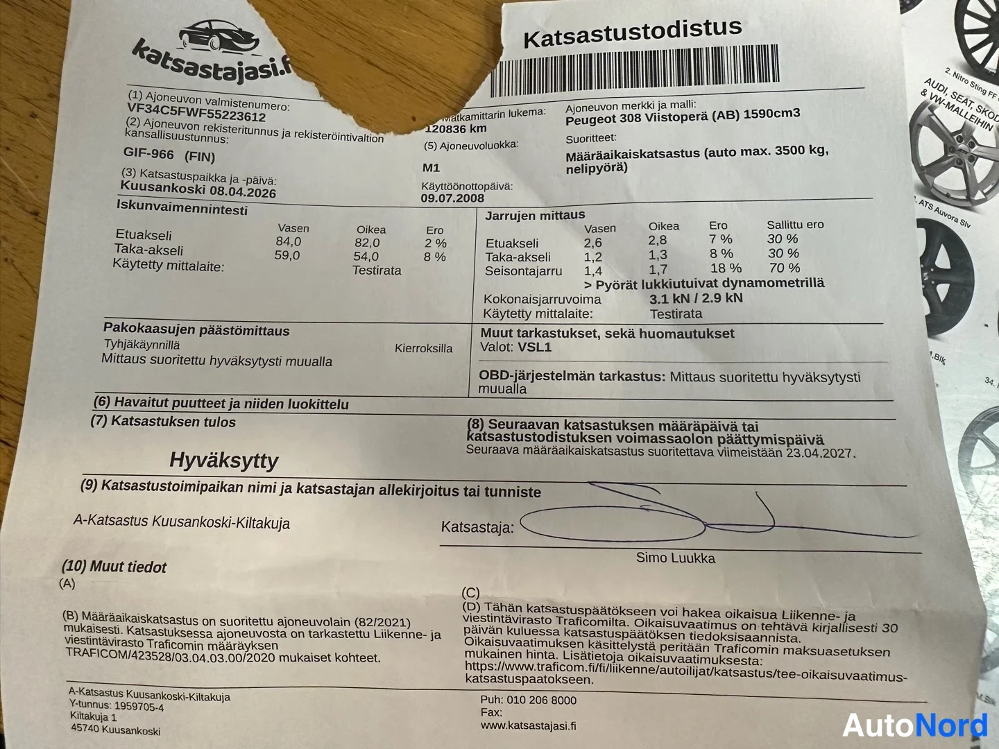 Silver Peugeot 308 2008, document, photo 16