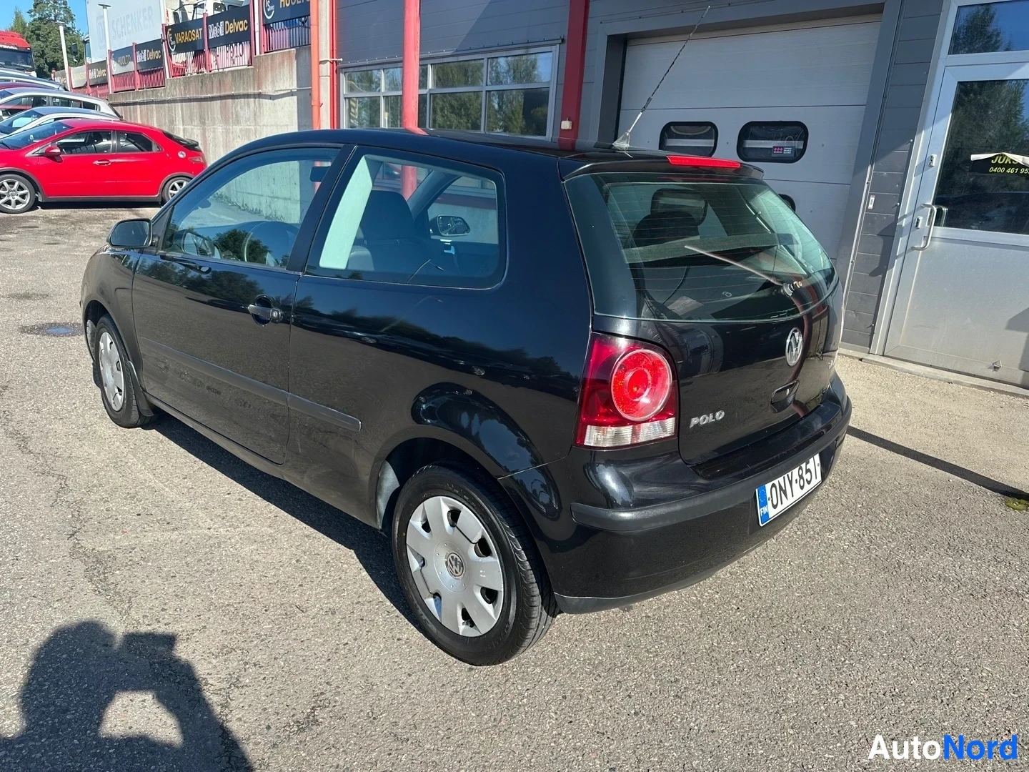Black Volkswagen Polo 2007, rear three-quarter, photo 8