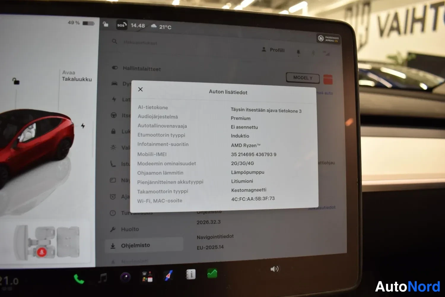 Red Tesla Model Y 2022, photo 18