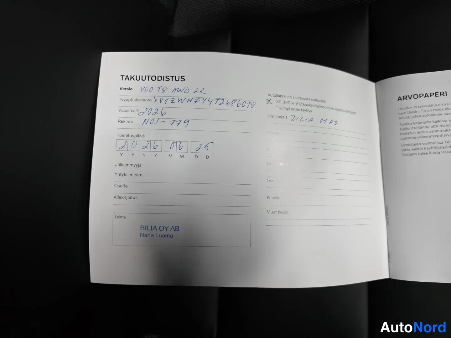 Valkoinen Volvo V60 2026, asiakirja, kuva 20