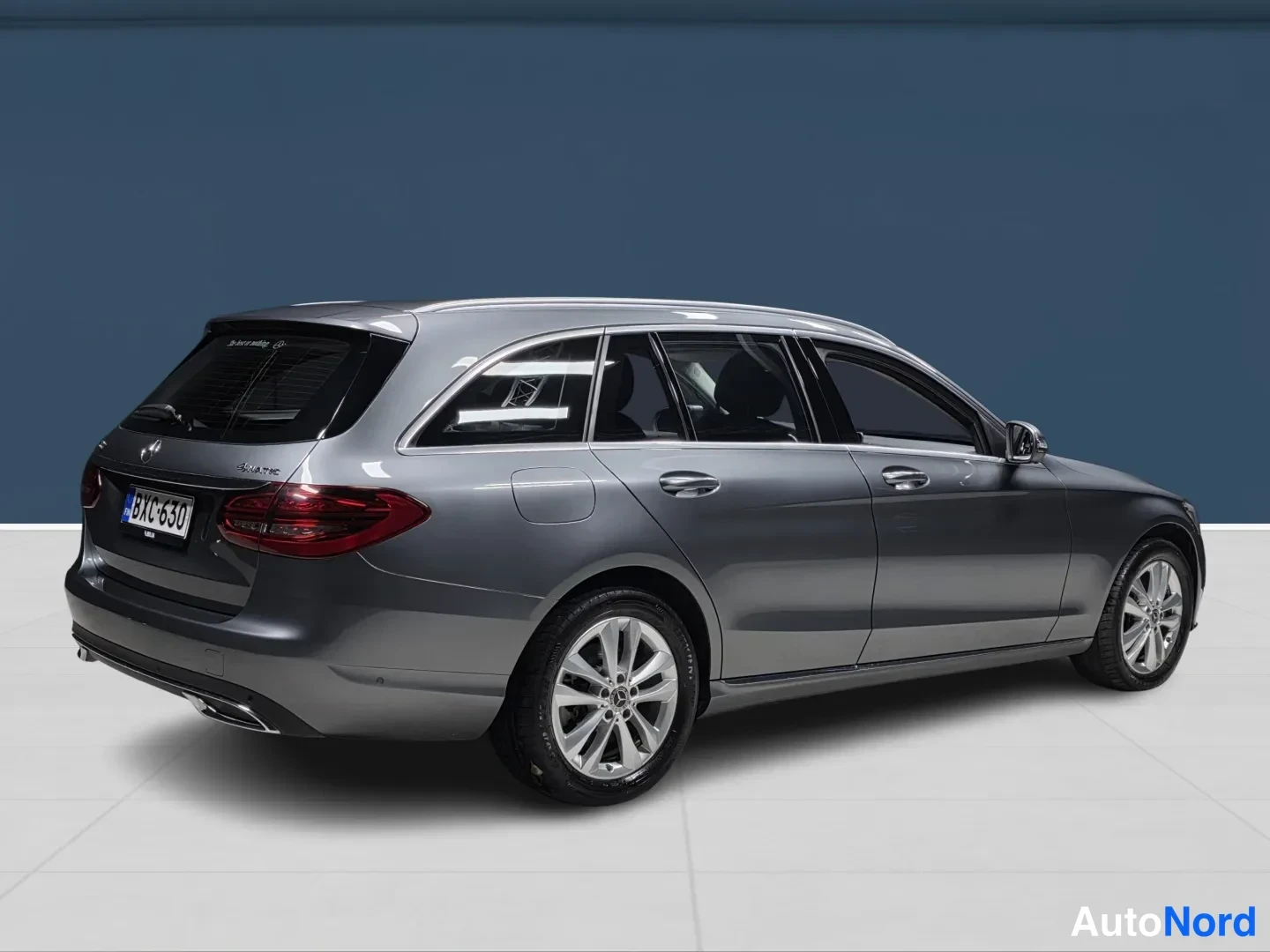Grey Mercedes-Benz C 2019, rear three-quarter, photo 4