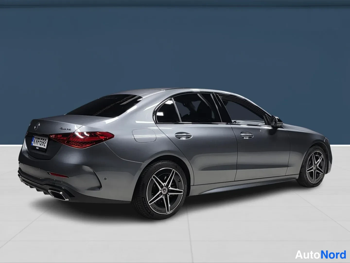 Grey Mercedes-Benz C 2023, rear three-quarter, photo 4