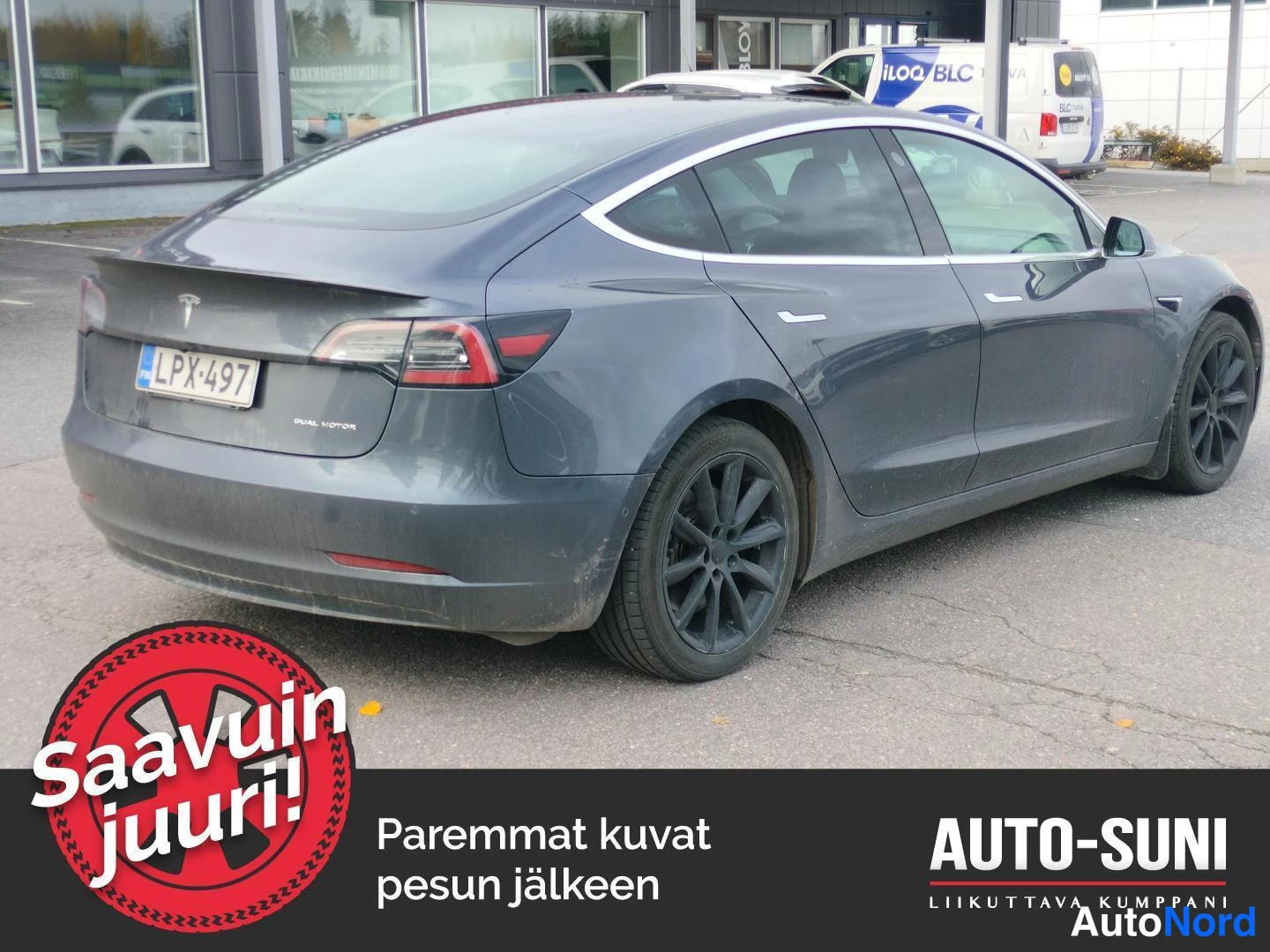 Harmaa Tesla Model 3 2019, kuva 4