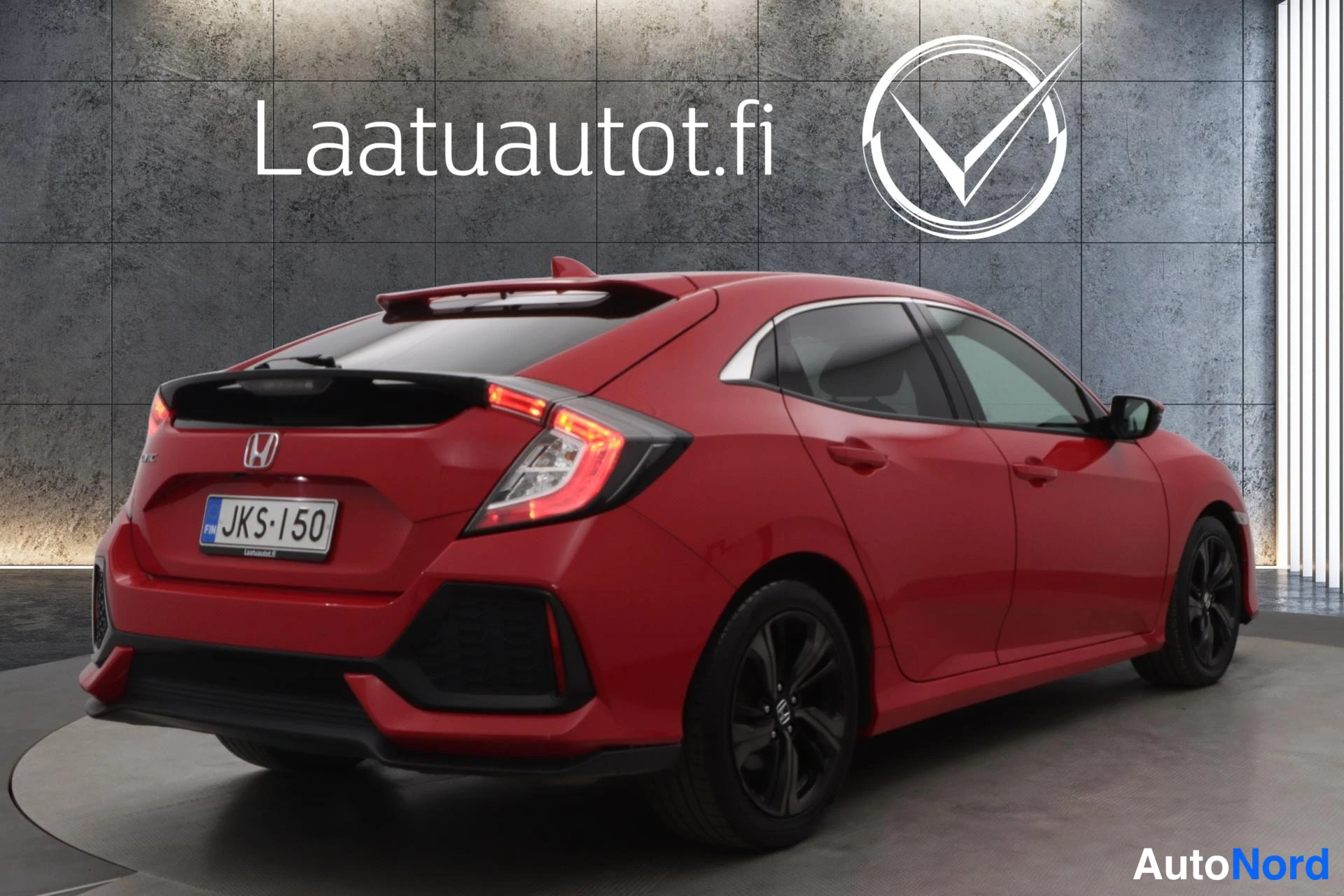 Punainen Honda Civic 2018, takaviisto, kuva 8