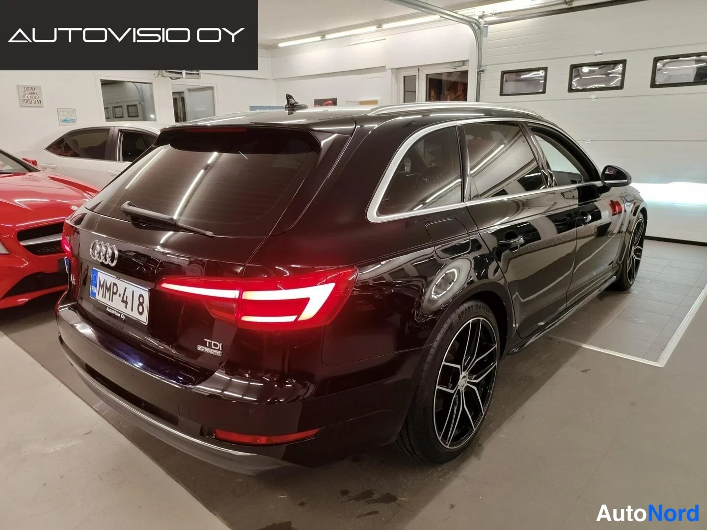 Black Audi A4 Avant 2016, rear three-quarter, photo 5