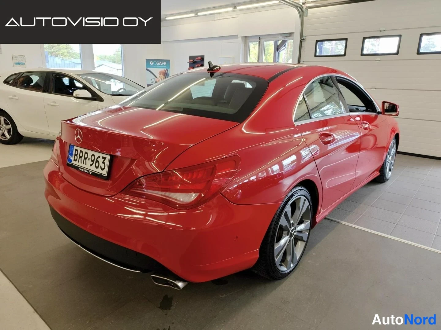 Red Mercedes-Benz CLA 180 2014, rear three-quarter, photo 3