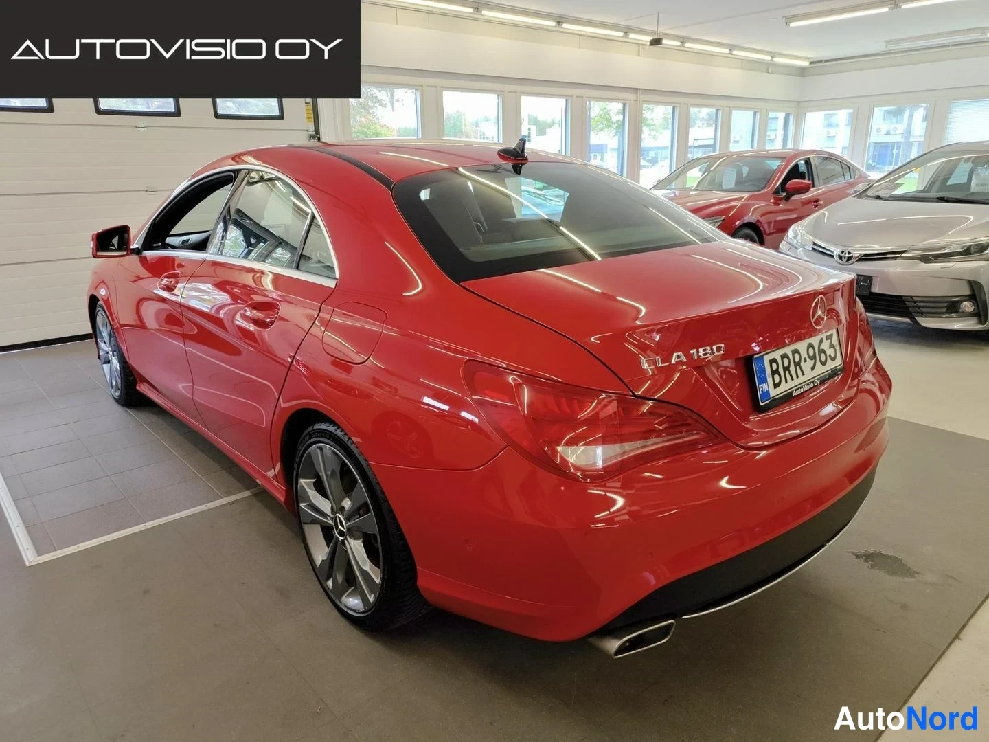 Red Mercedes-Benz CLA 180 2014, rear three-quarter, photo 4