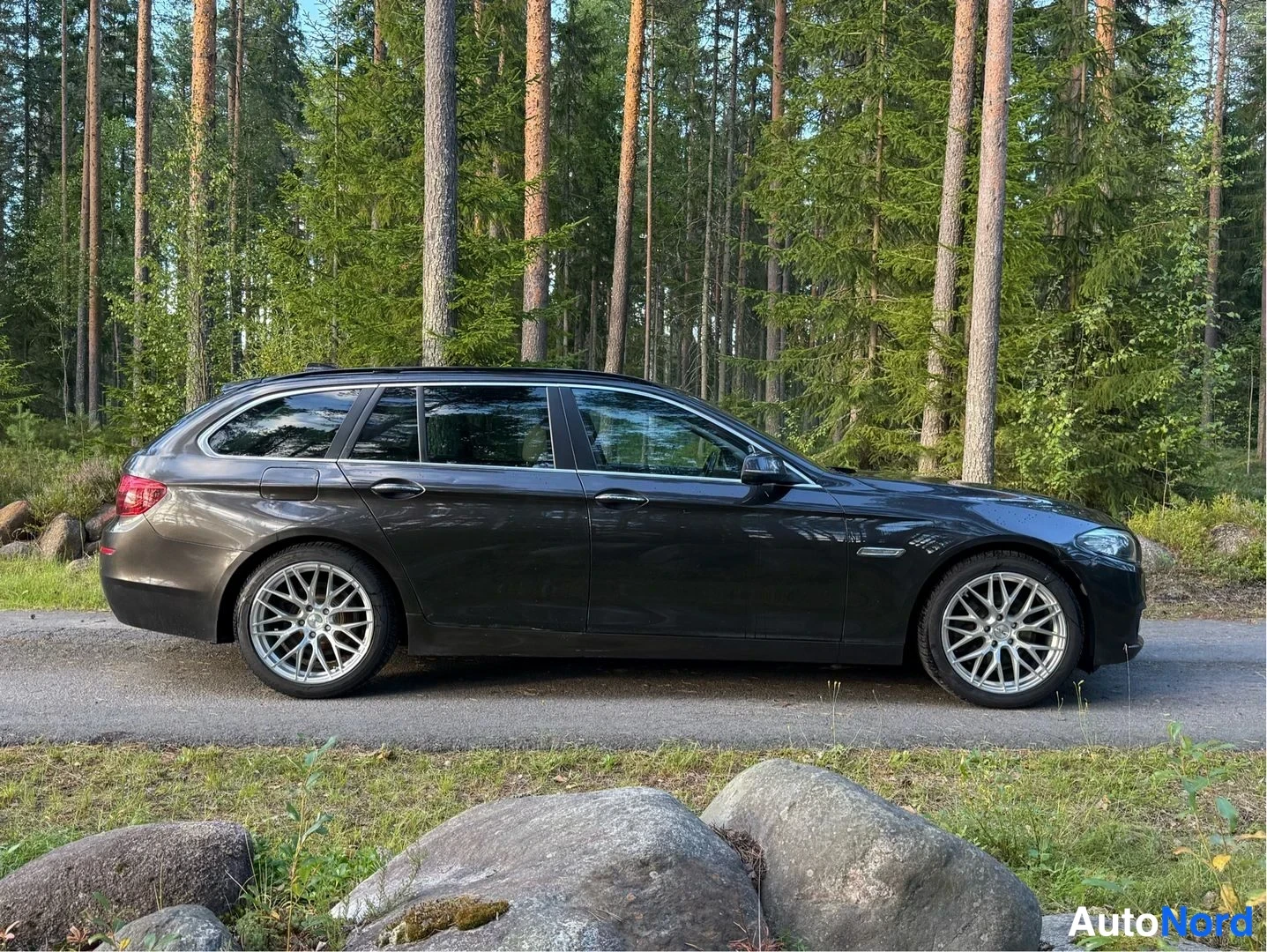 Ruskea BMW 520d xDrive 2015, sivulta, kuva 5