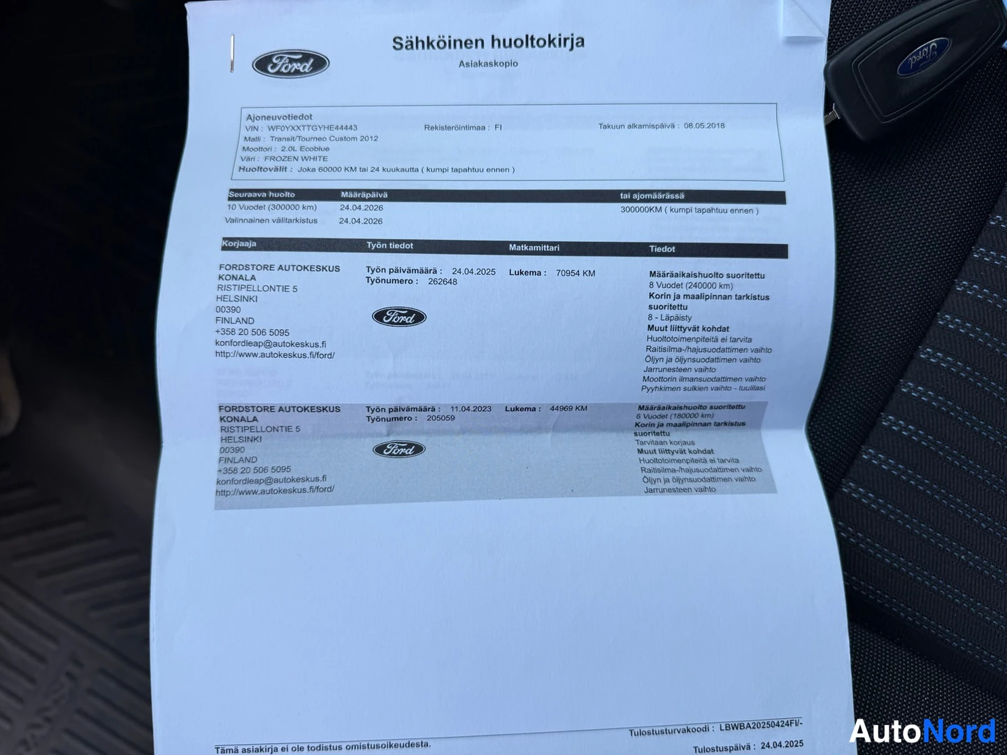 Valkoinen Ford Transit Custom 2018, kuva 26