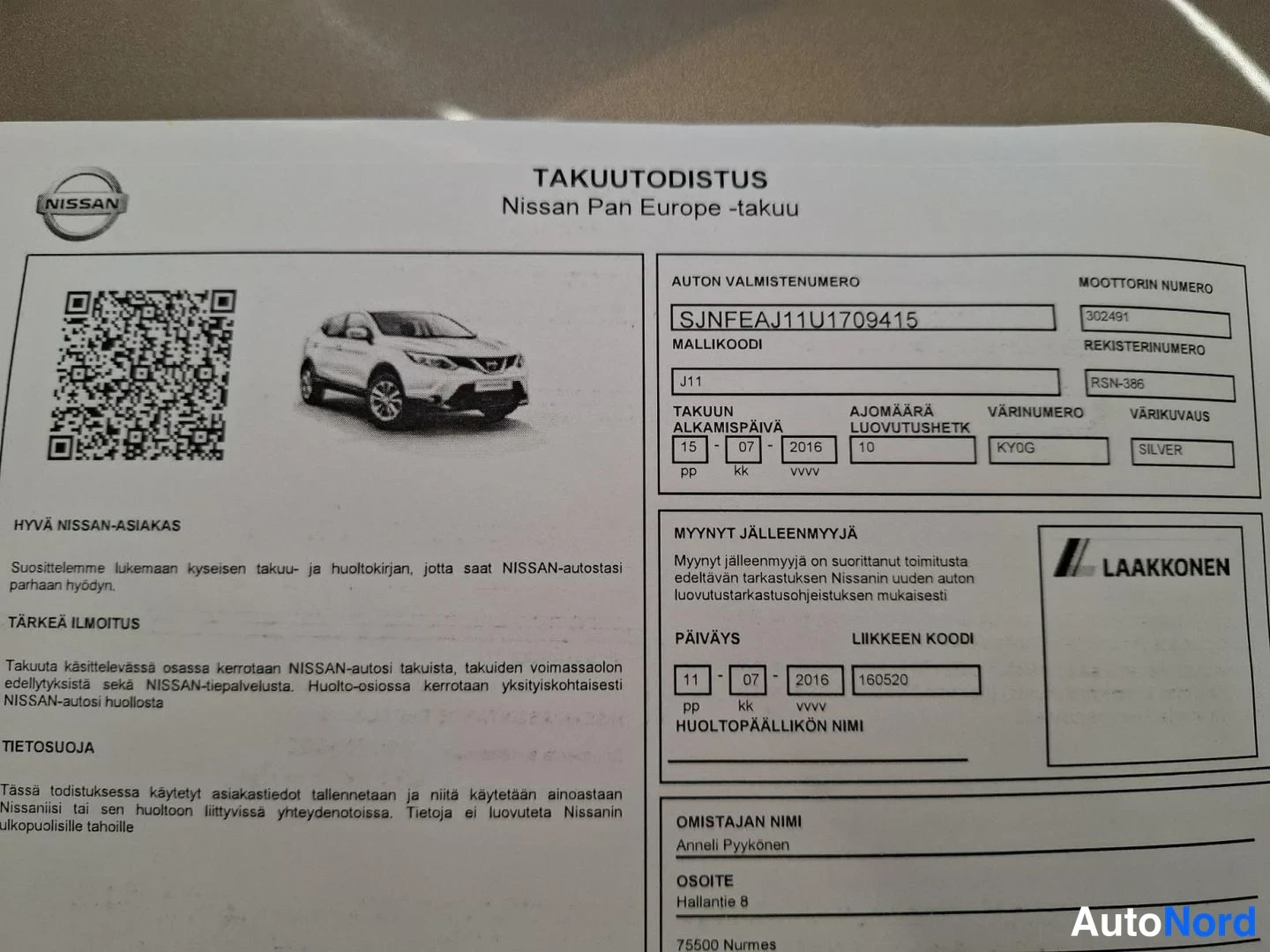 Hopea Nissan Qashqai 2016, kuva 17