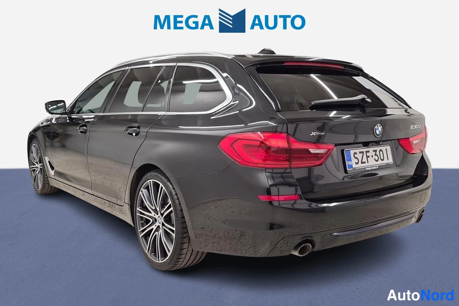 Musta BMW 530d xDrive 2019, takaviisto, kuva 3