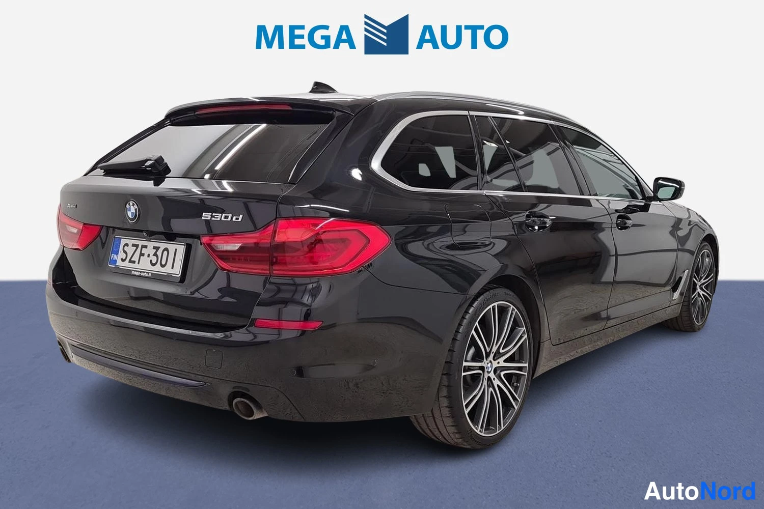 Musta BMW 530d xDrive 2019, takaviisto, kuva 4