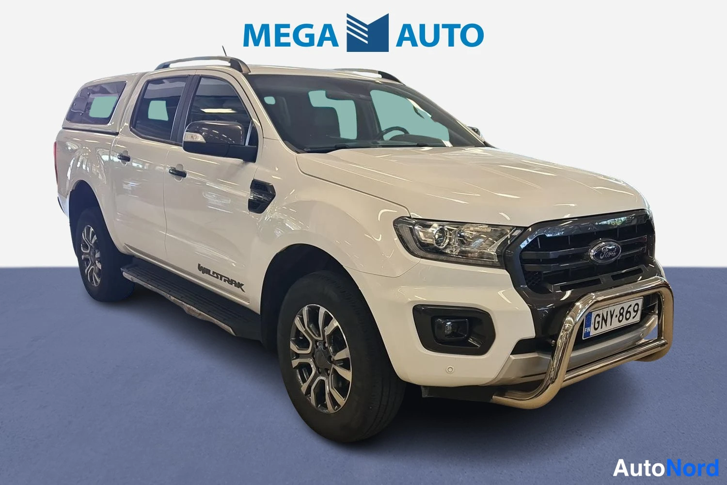 Valkoinen Ford Ranger 2019, etuviisto, keula oikealle, kuva 2