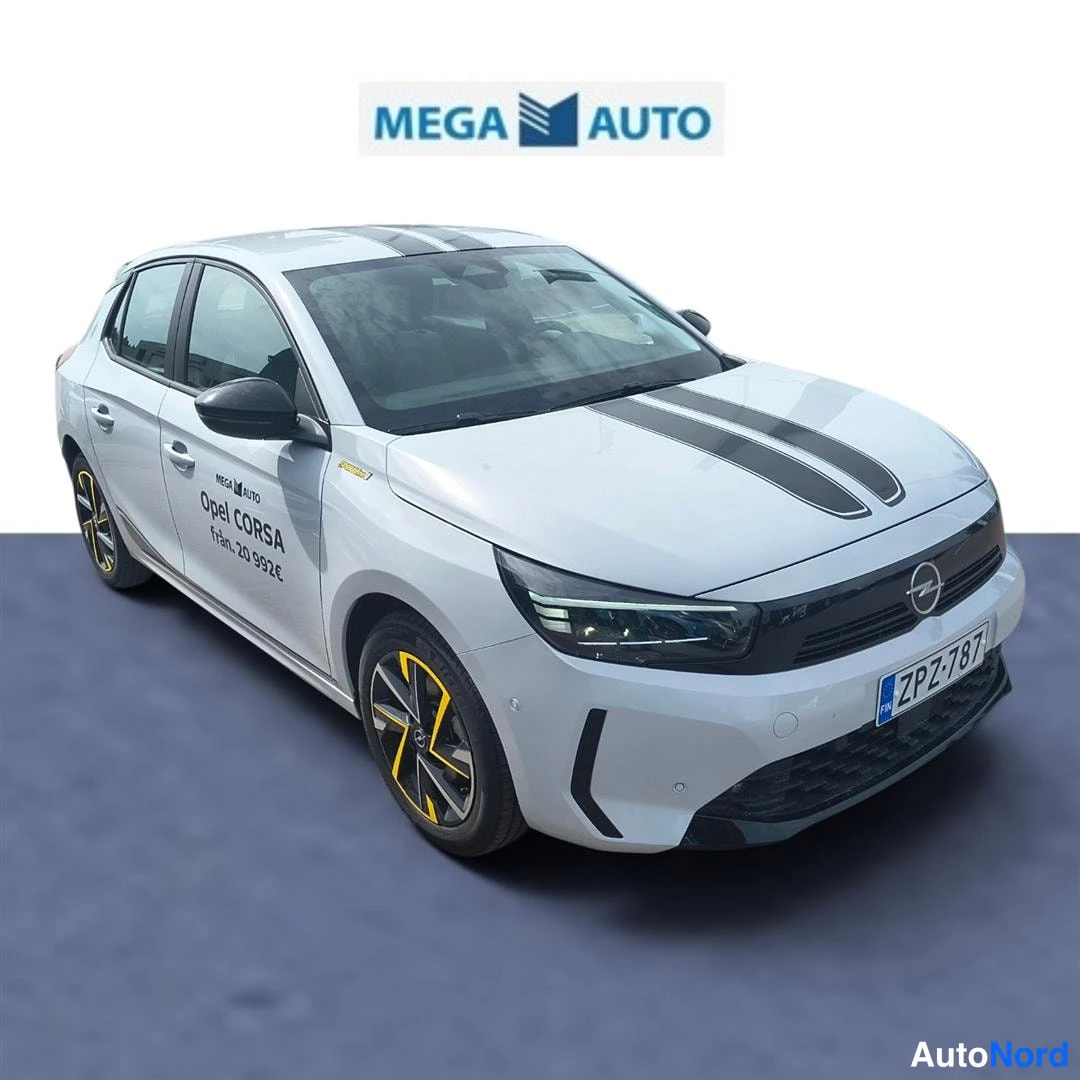Valkoinen Opel Corsa 2026, etuviisto, keula oikealle, kuva 2
