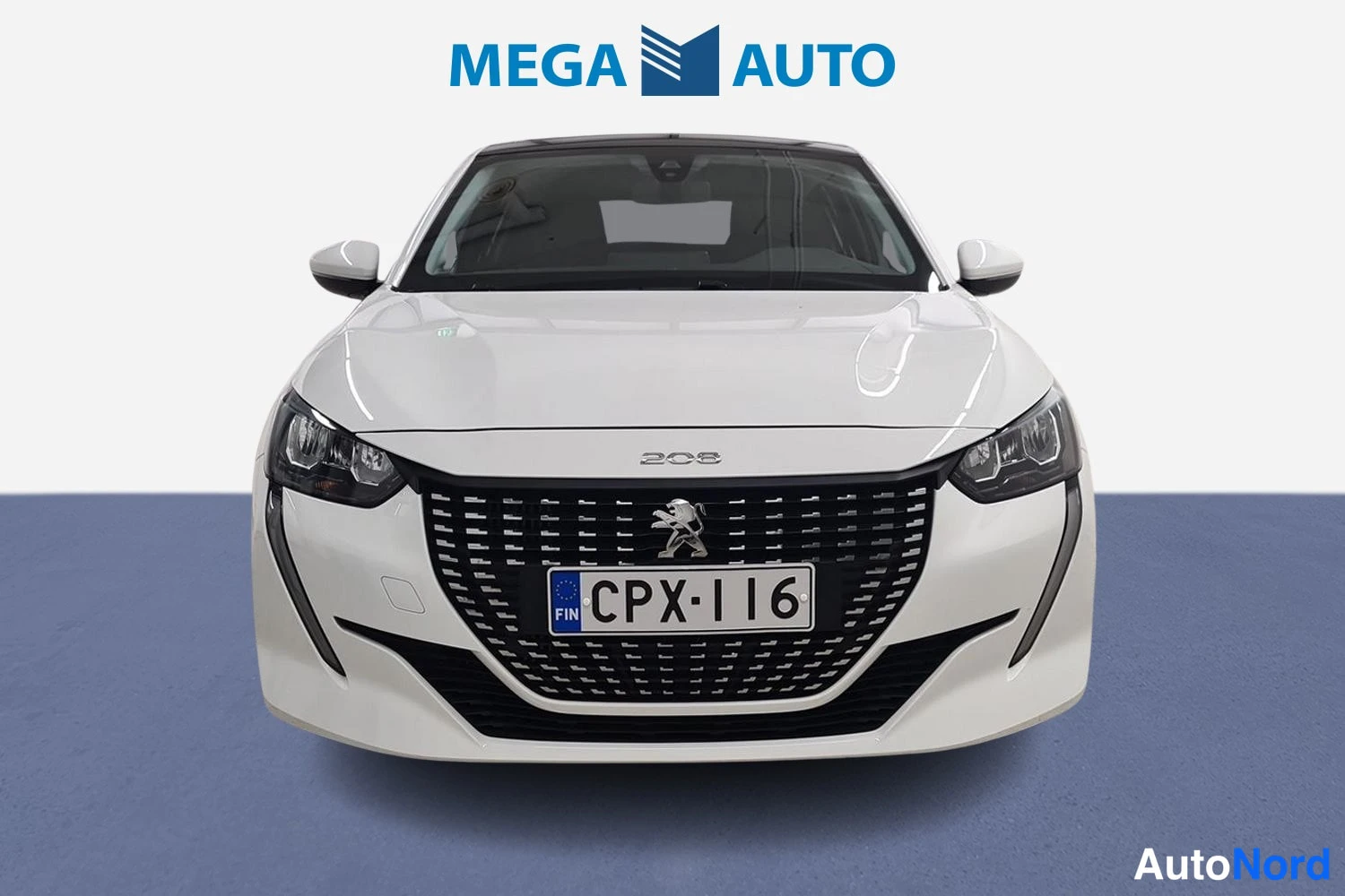 Valkoinen Peugeot 208 2021, edestä, kuva 2