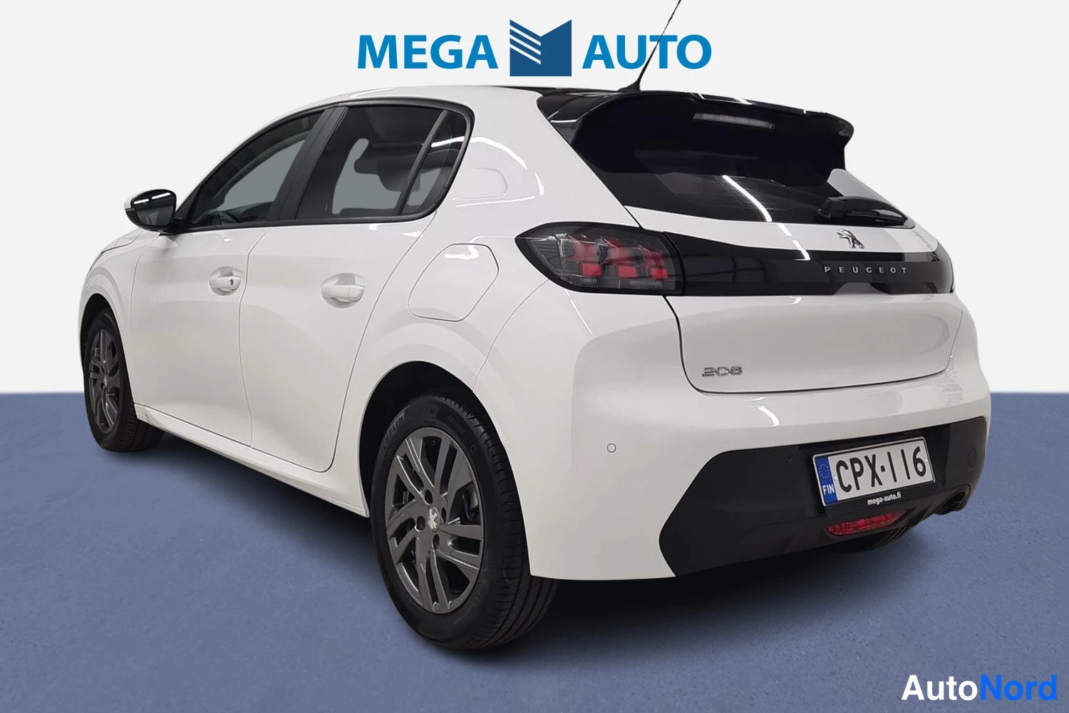 Valkoinen Peugeot 208 2021, takaviisto, kuva 3